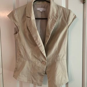 New York & Co. 6 Linen Peplum Short-sleeve blazer top